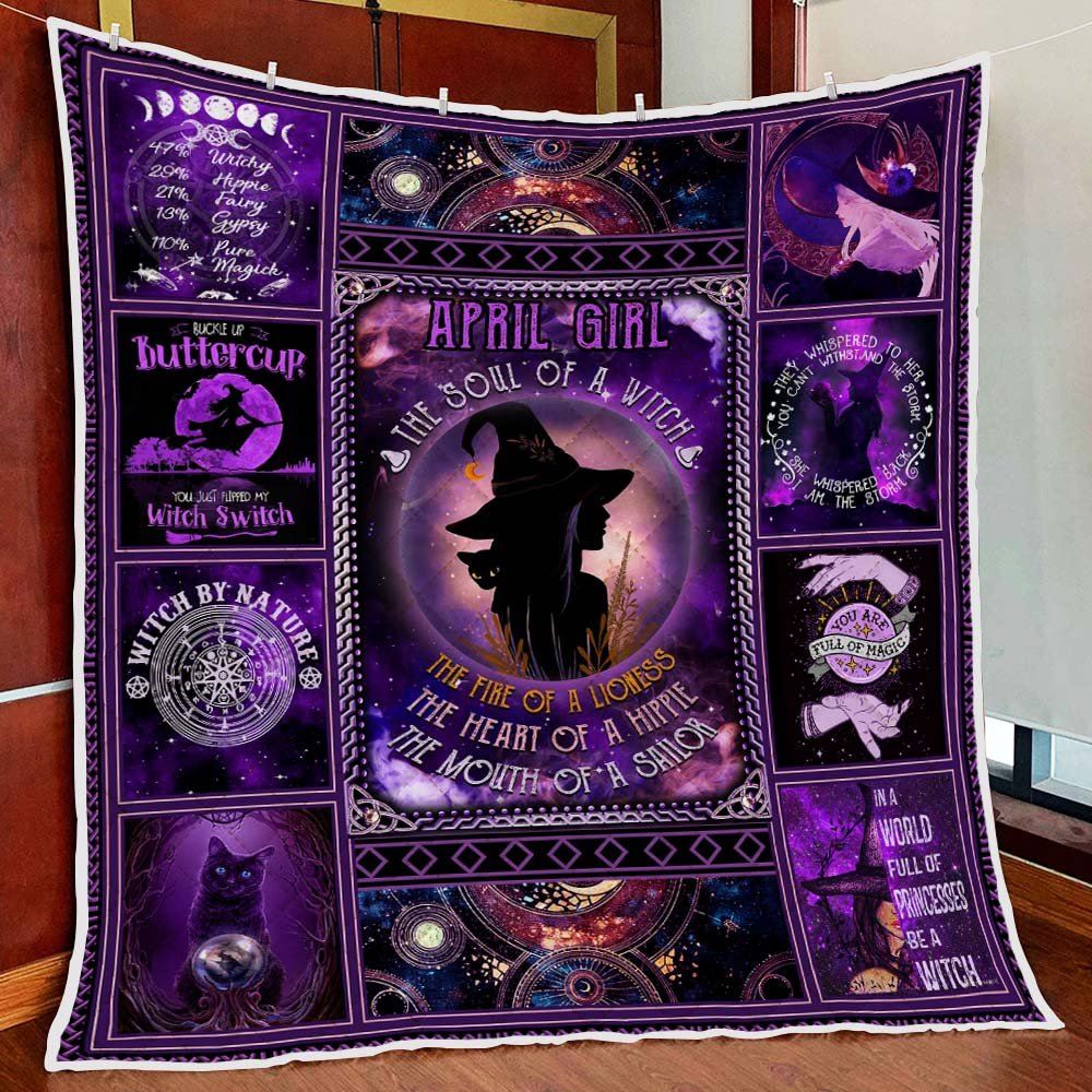 April Girl The Soul Of A Witch Quilt Blanket