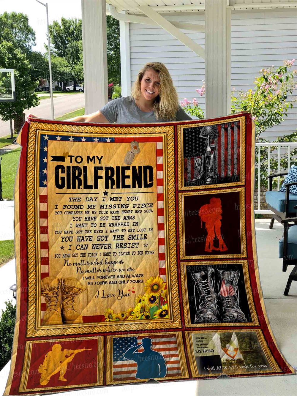 Army- Girlfriend Quilt Blanket 01