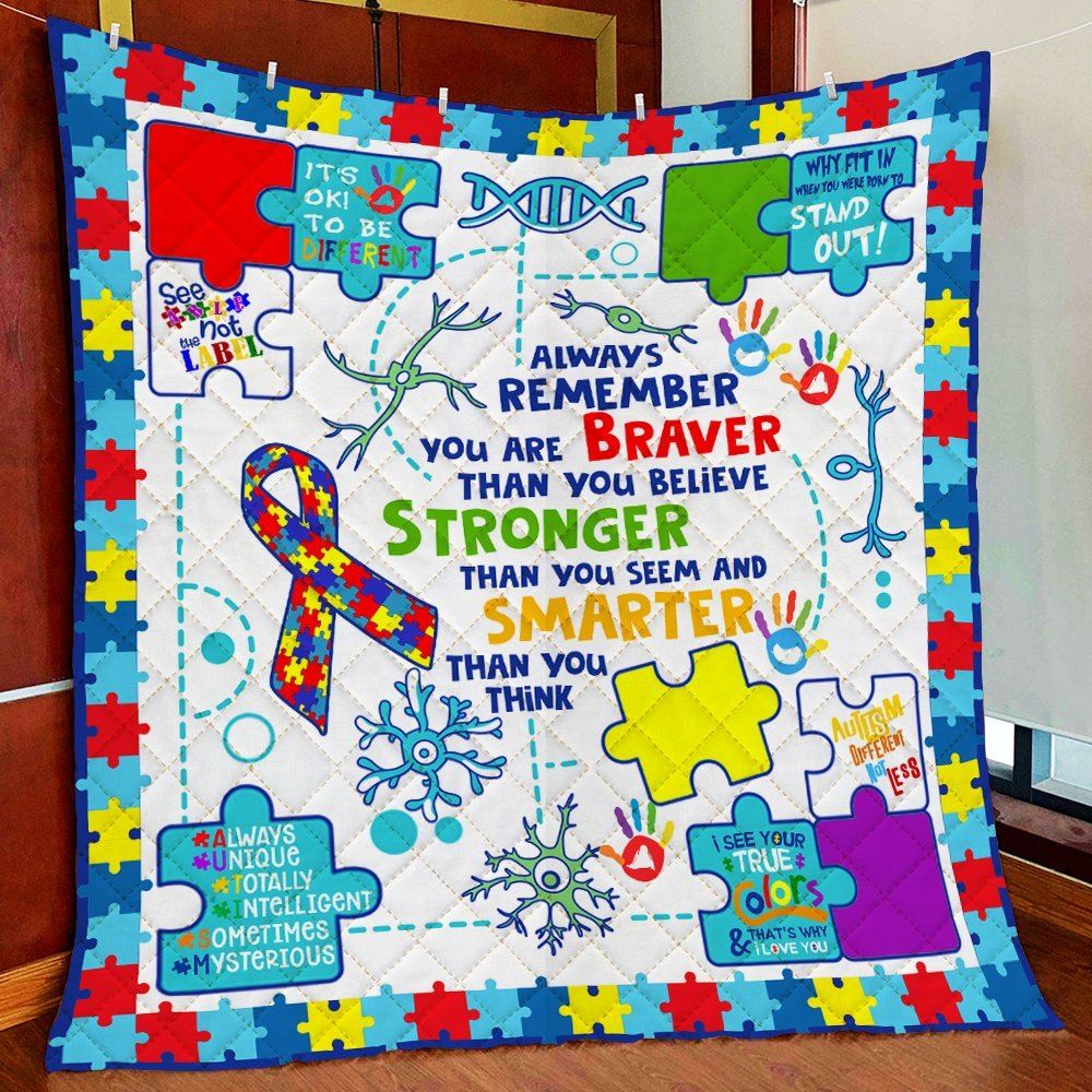 Autism Awareness Its Ok To Be Different Quilt Blanket