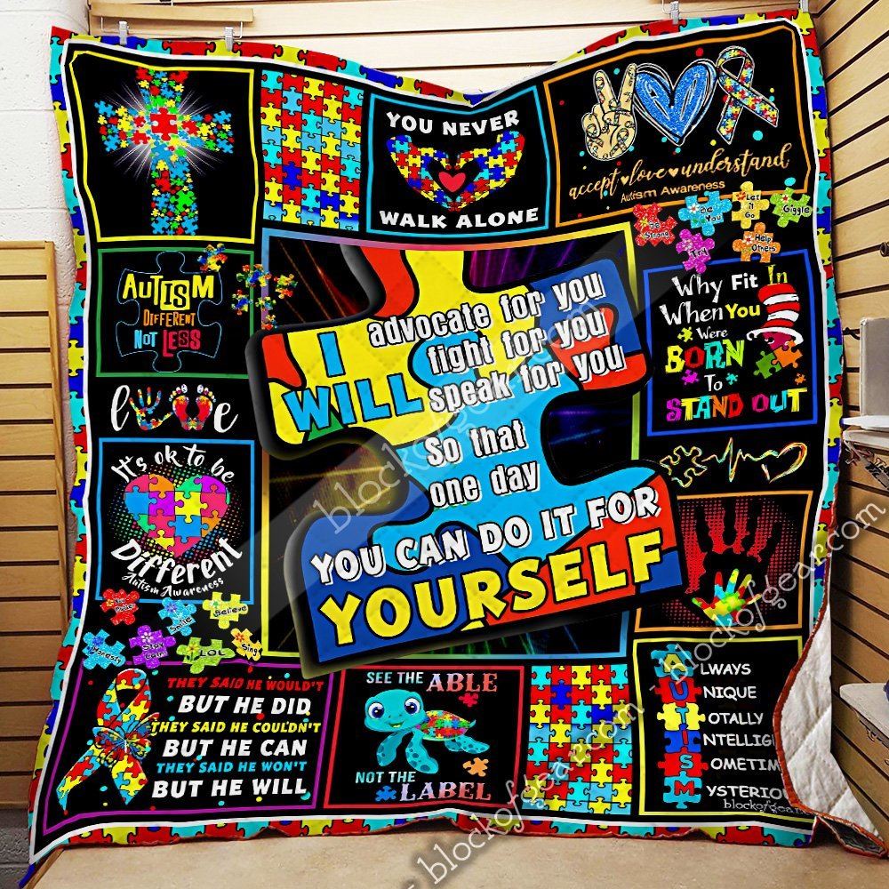 Autism Awareness You Never Walk Alone Quilt Blanket