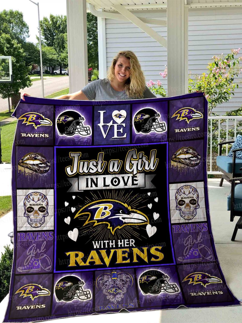 Baltimore Ravens Girl Quilt Blanket 01