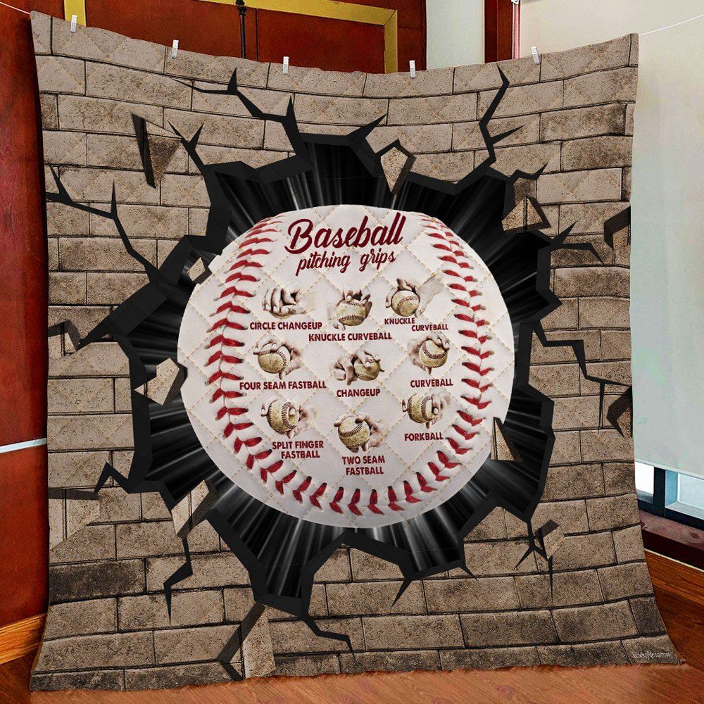 Baseball Pitching Grips Quilt Blanket--fzdi1