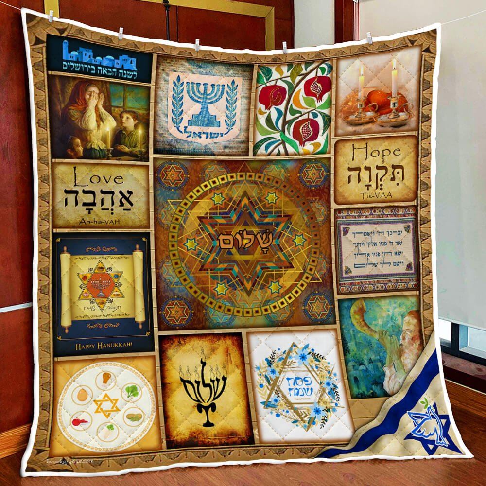 Beautiful Jewish Culture Quilt Blanket