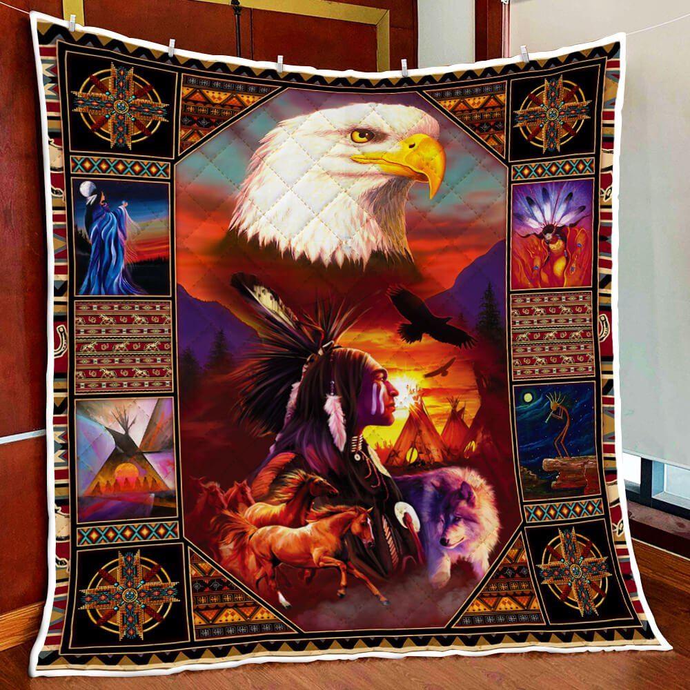 Beautiful Native American Inspired Quilt Blanket