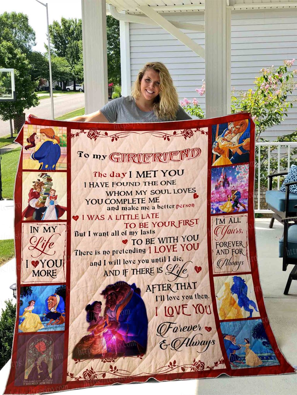 Beauty And The Beast- Girlfriend Quilt Blanket 02