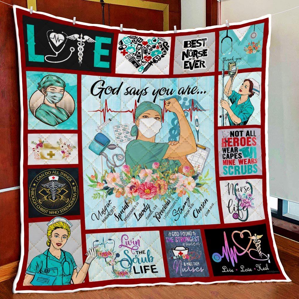 Best Nurse Ever God Says You Are Quilt Blanket