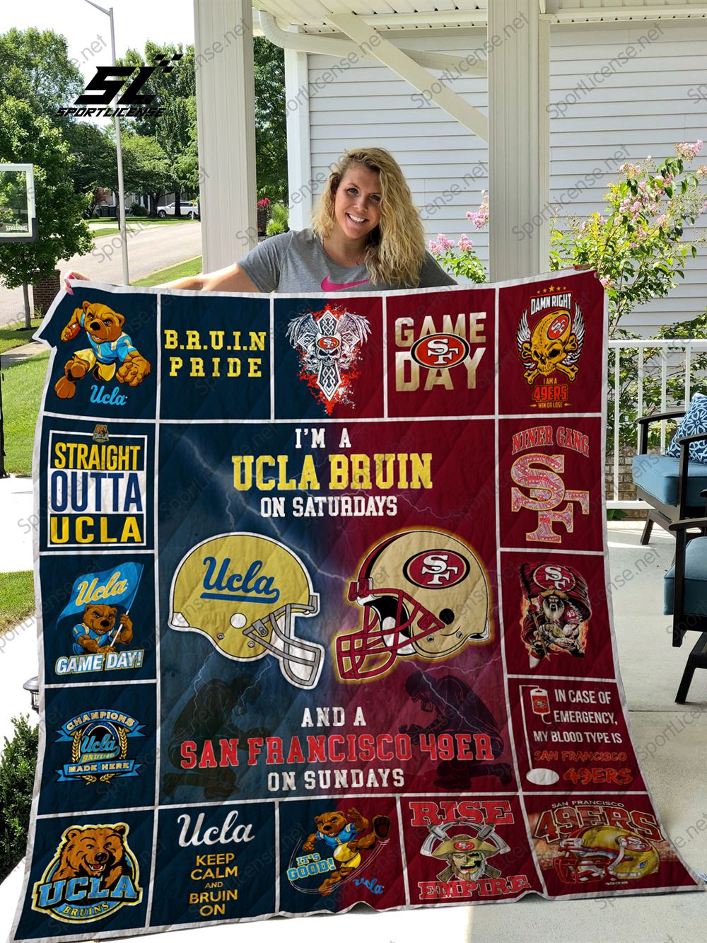 Bl- Ub Sf49ers Quilt Blanket