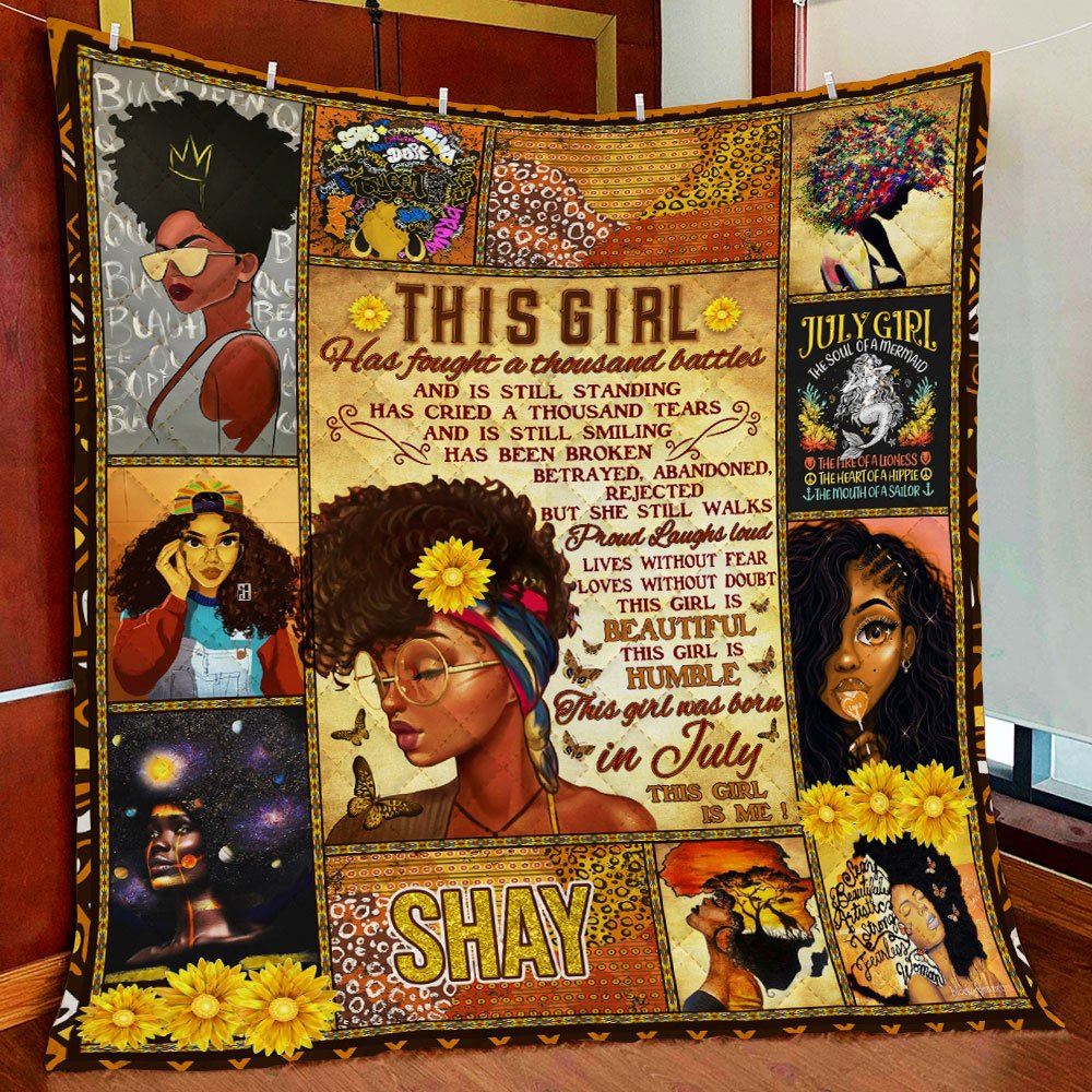 Black Queens Are Born In July Quilt Blanket--llcst