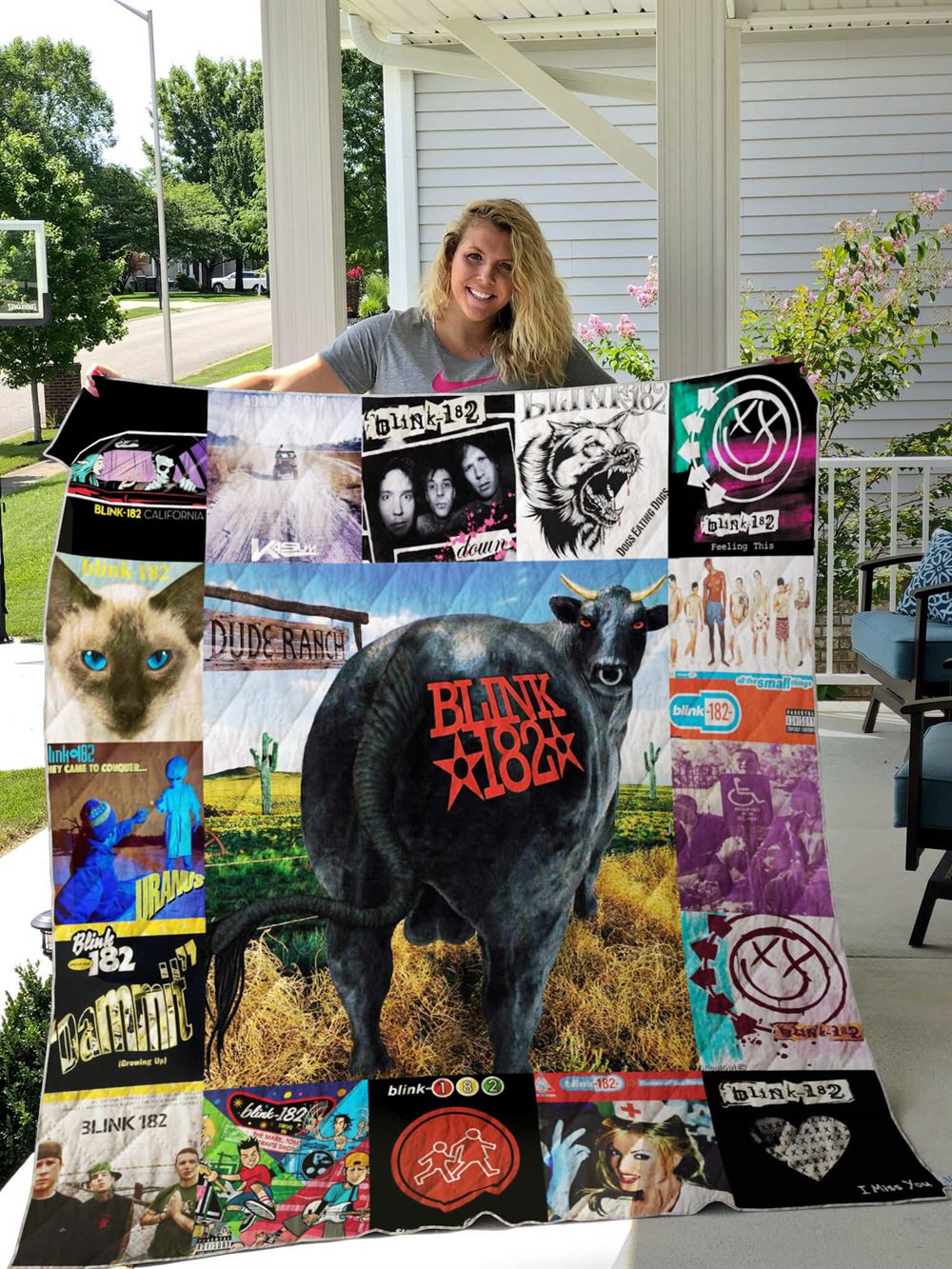 Blink-182 Singles Album Quilt Blanket V4