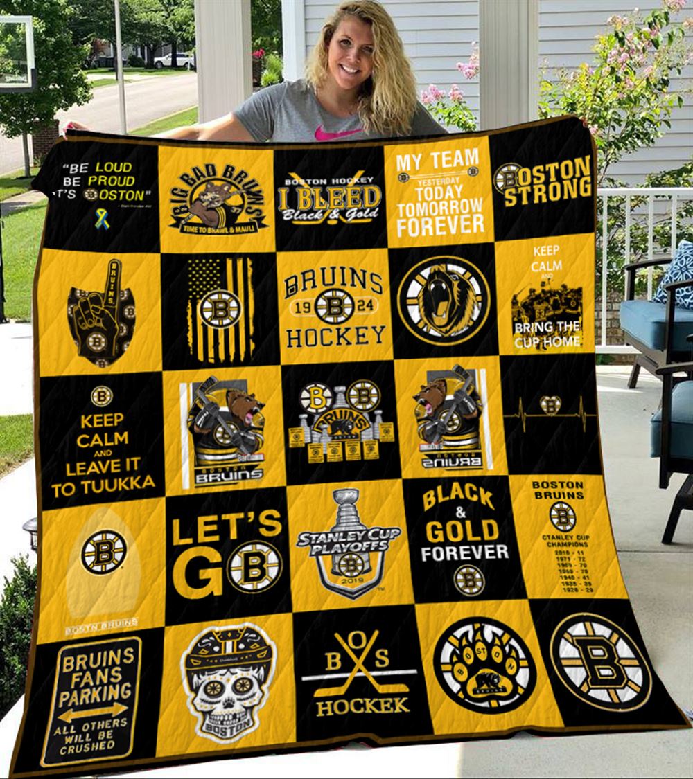 Boston Bruins Quilt Blanket V3