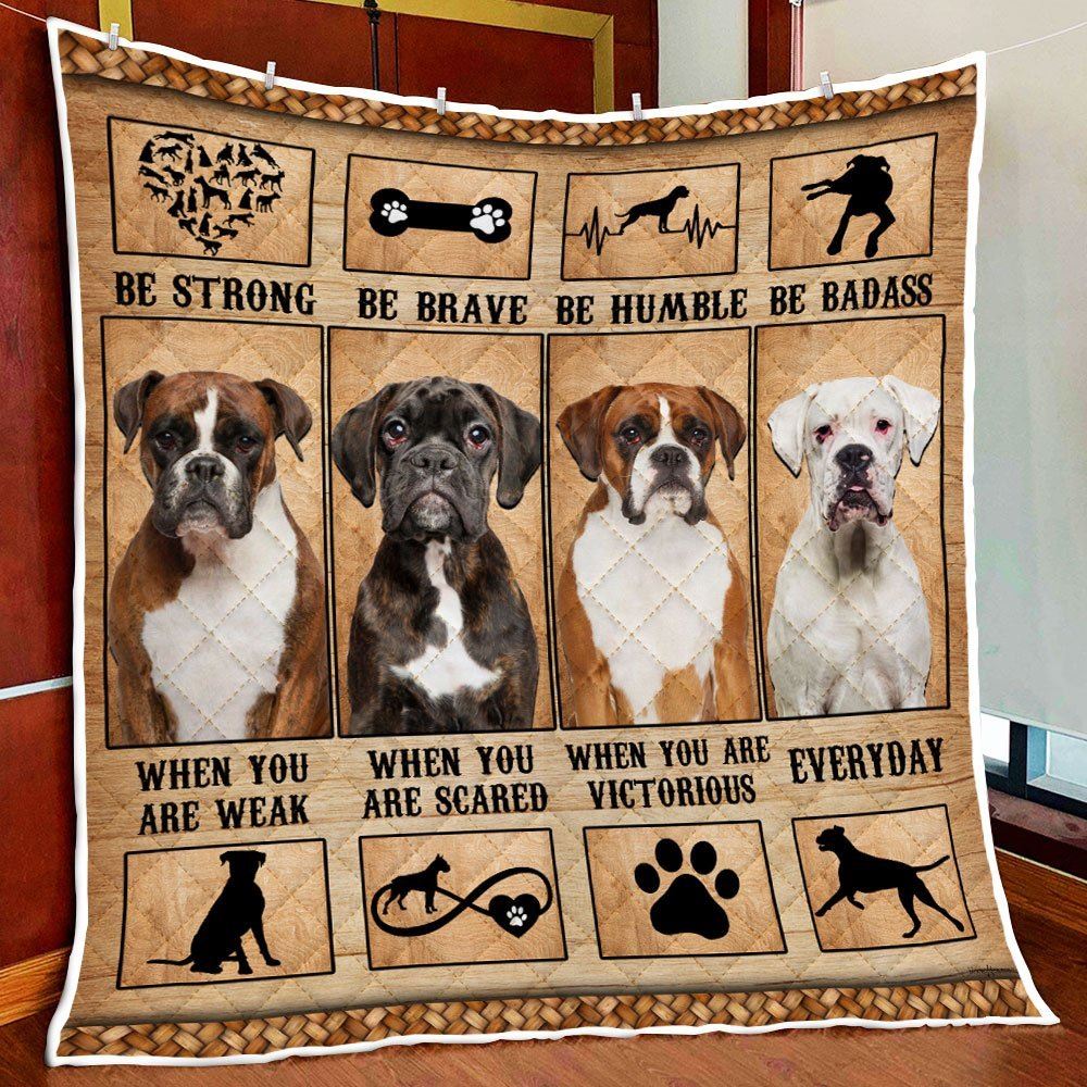 Boxer Be Badass Everyday Quilt Blanket