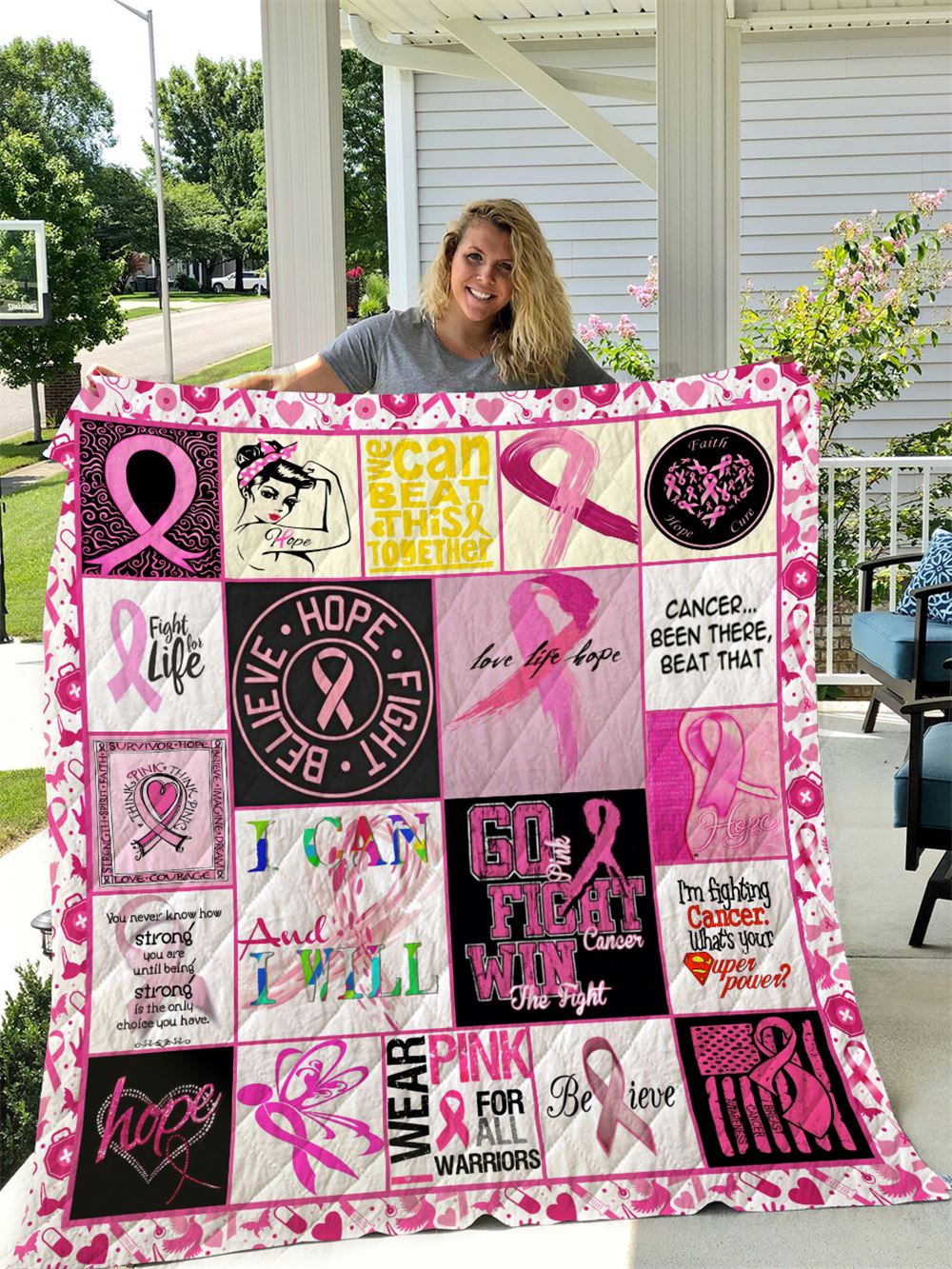 Breast Cancer Quilt Blanket I1d1