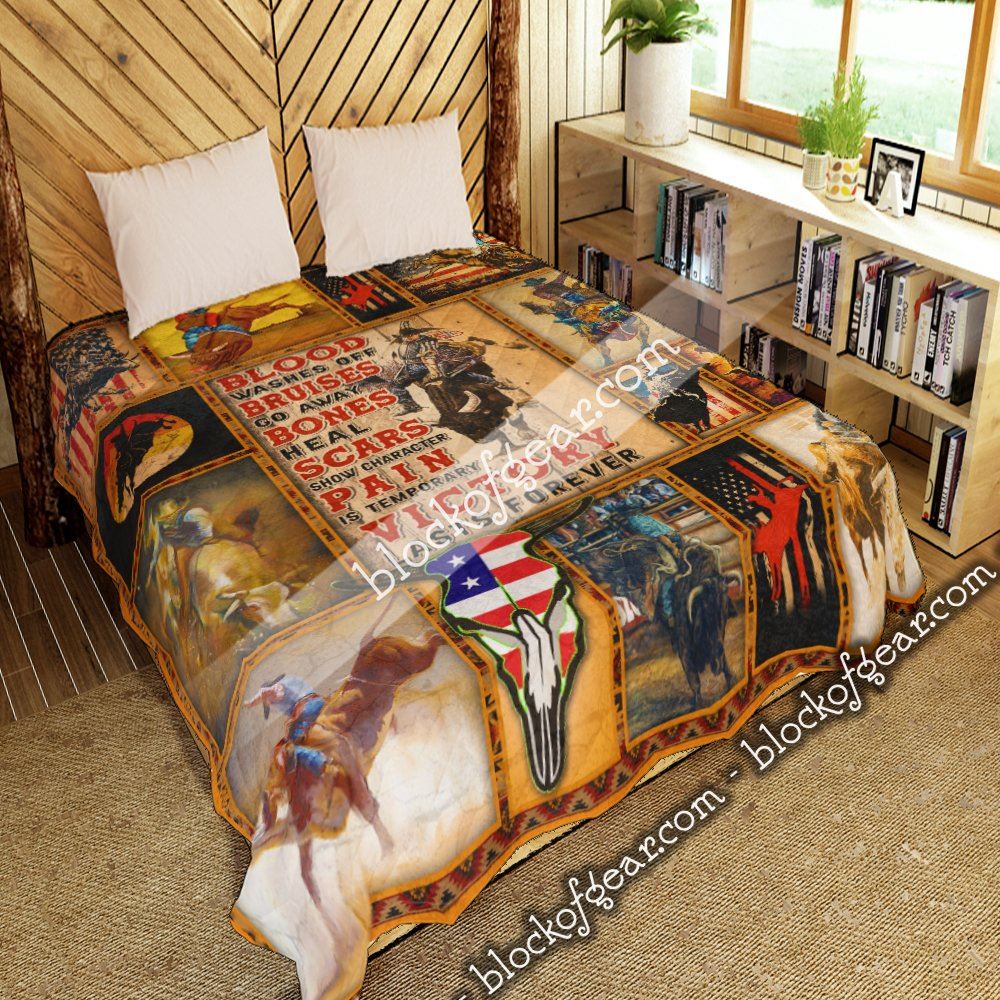 Bull Riding Quilt Blanket--977na