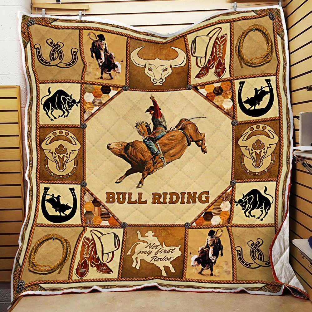 Bull Riding Quilt Blanket