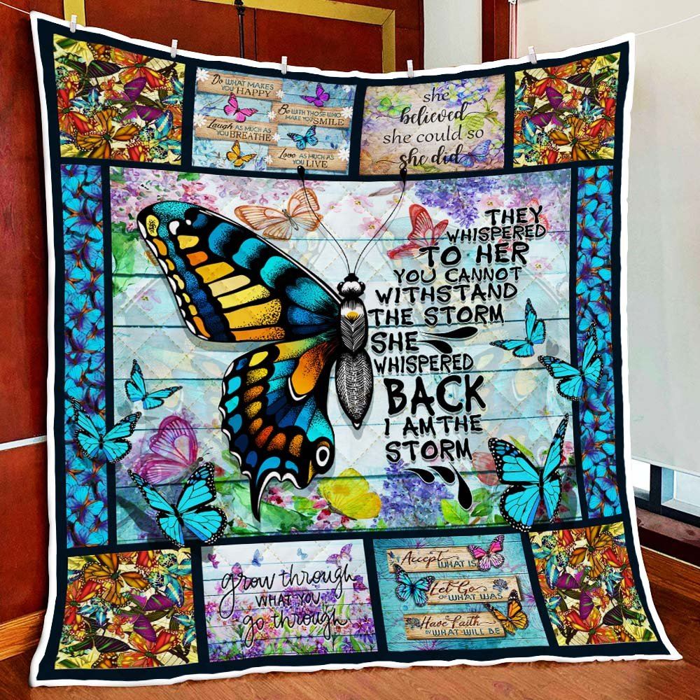 Butterfly I Am The Storm Quilt Blanket--4v8h1