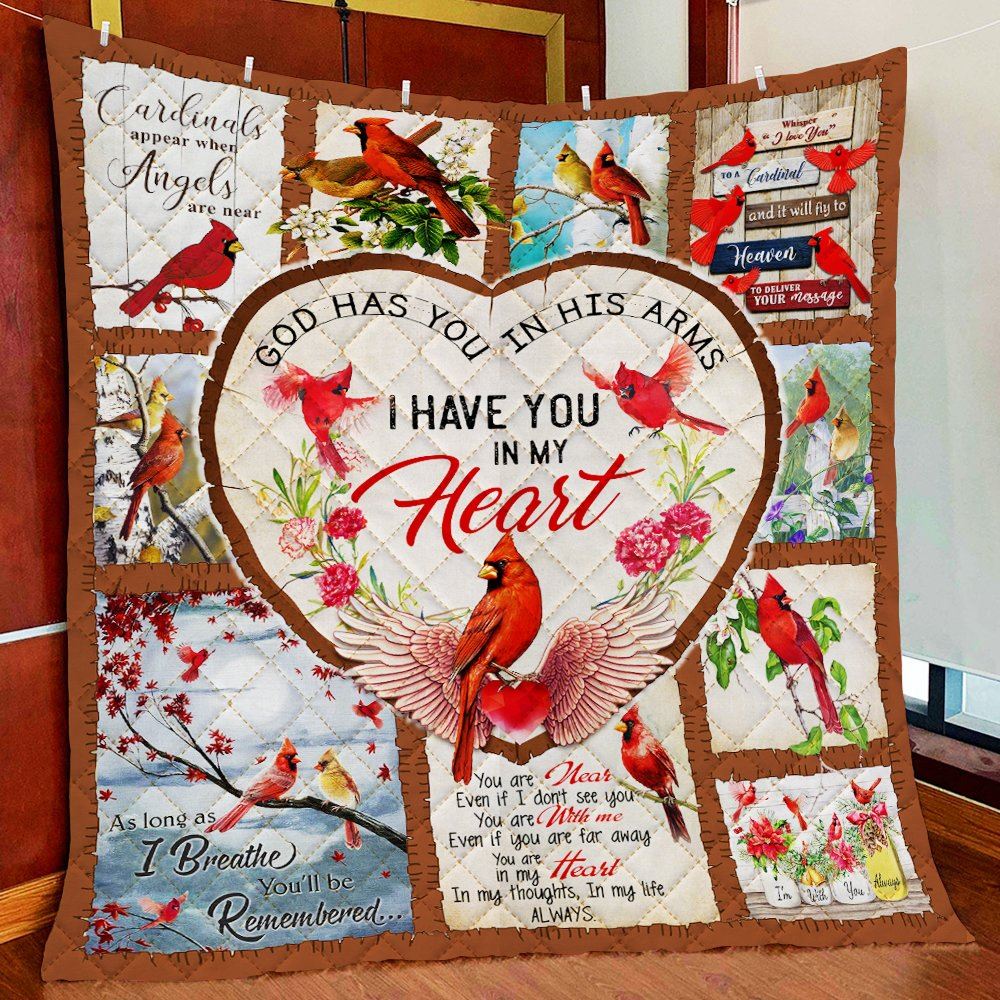 Cardinals Appear When Angels Are Near Quilt Blanket