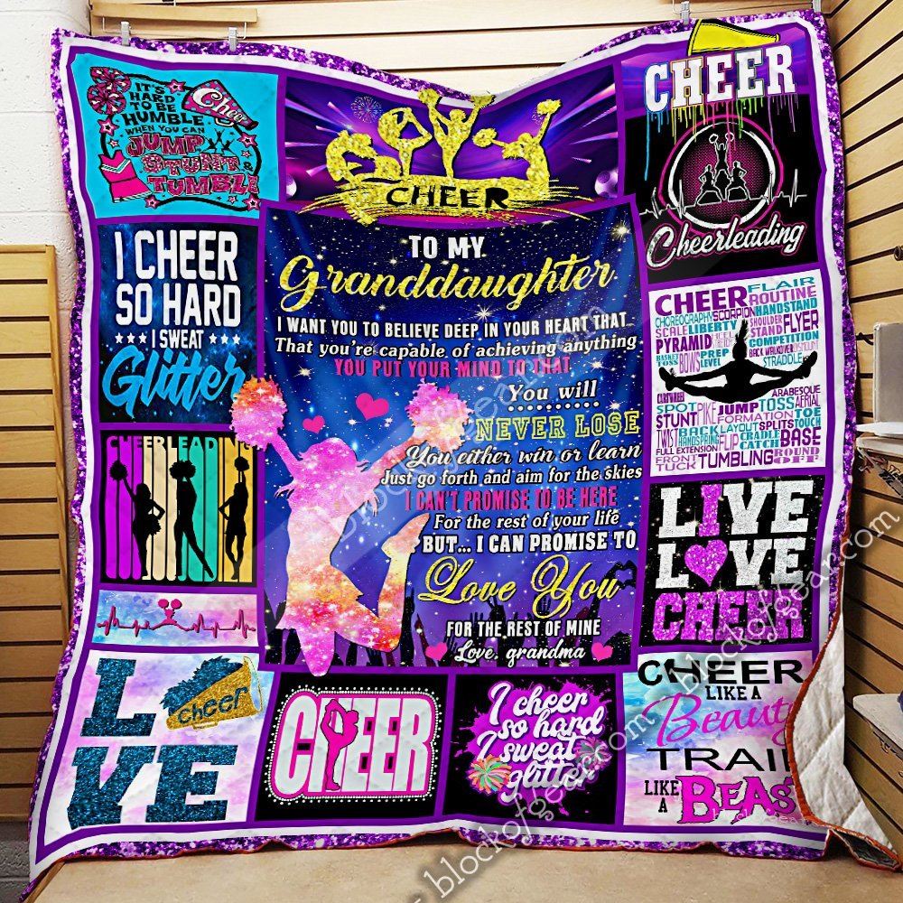 Cheerleading To My Granddaughter Quilt Blanket