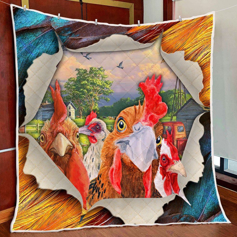 Chicken Rooster Hen Farm Animal Quilt Blanket