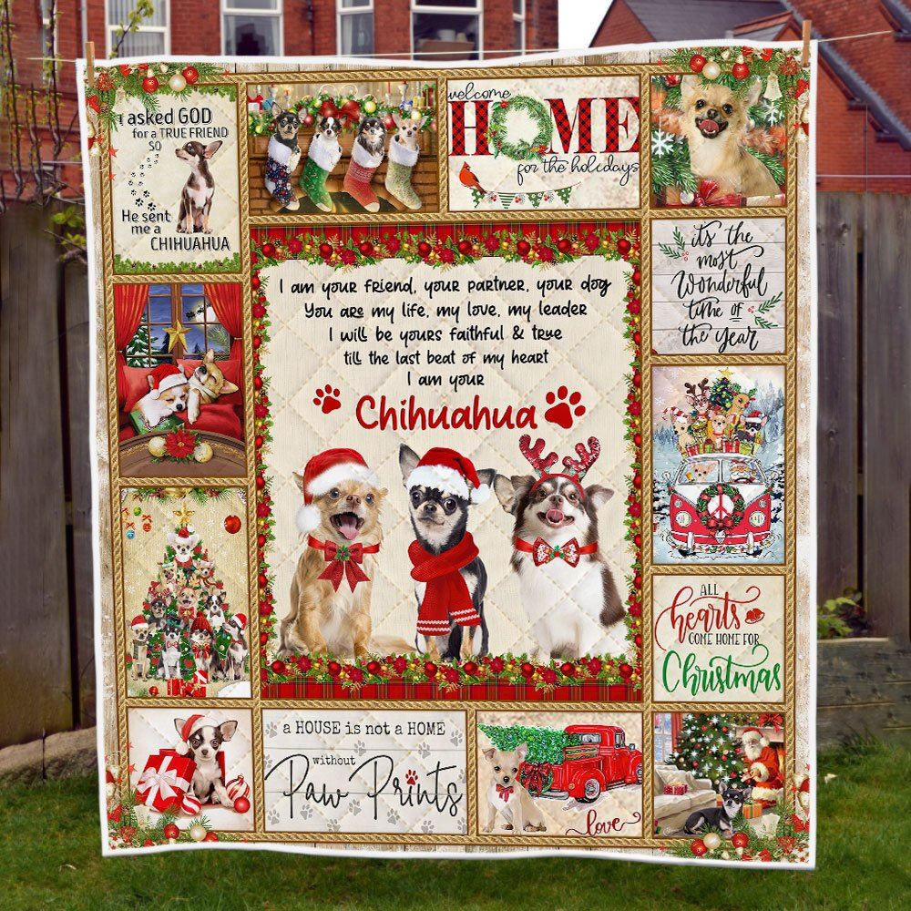 Christmas Chihuahua Quilt Blanket I Am Your Chihuahua Lha1856q