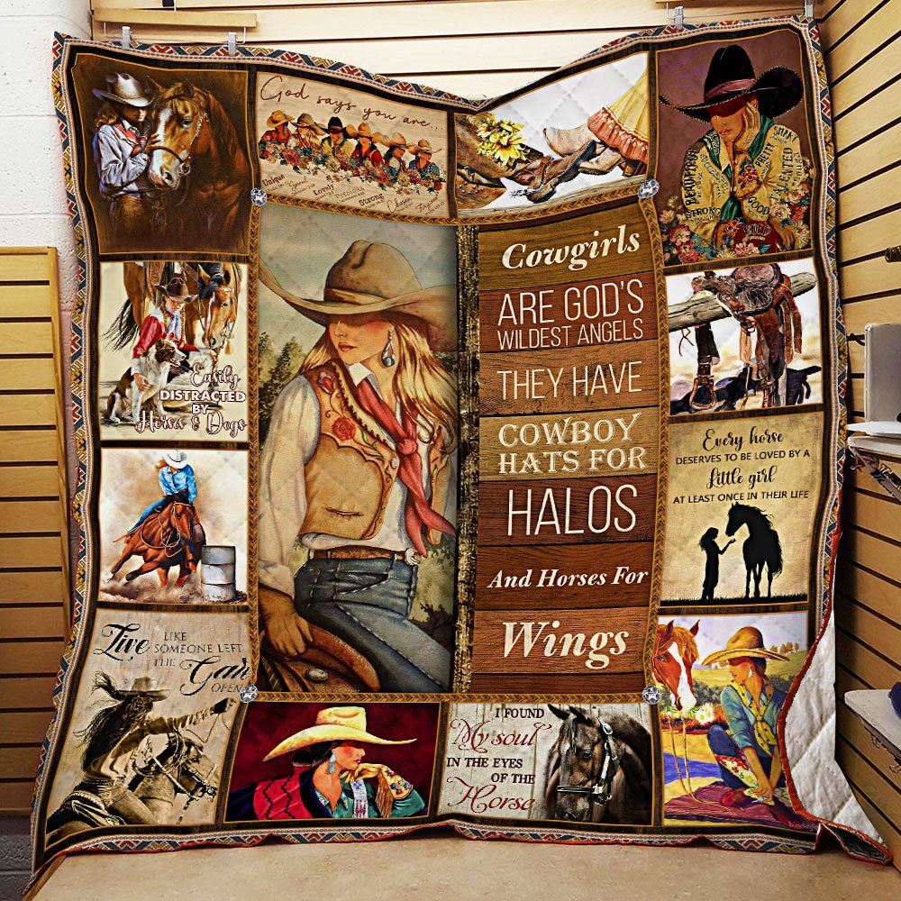 Cowgirls Are Gods Wildest Angels Quilt Blanket