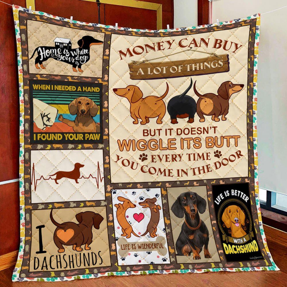 Dachshund Life Is Weinderful Quilt Blanket