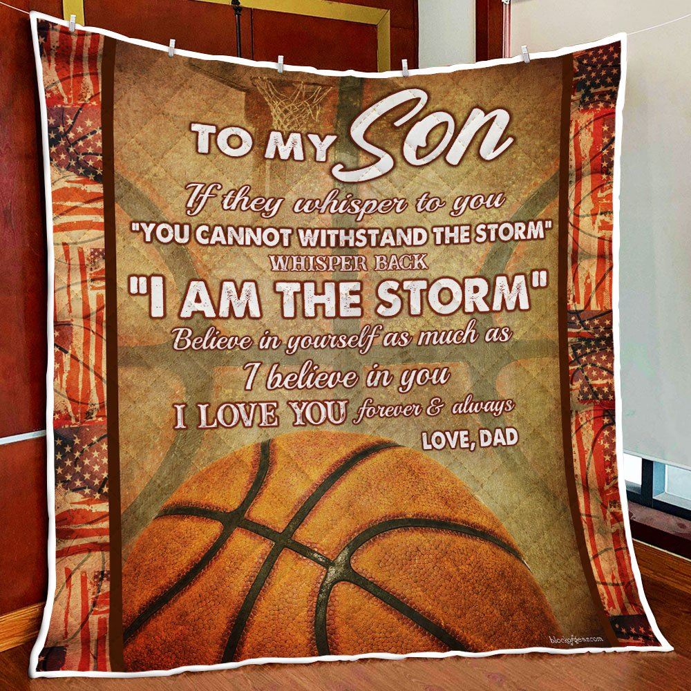 Dad To Son Basketball Quilt Blanket