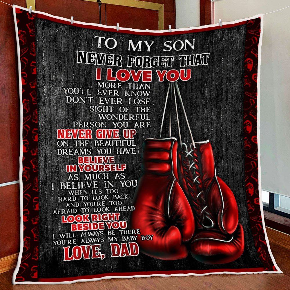 Dad To Son Boxing Quilt Blanket