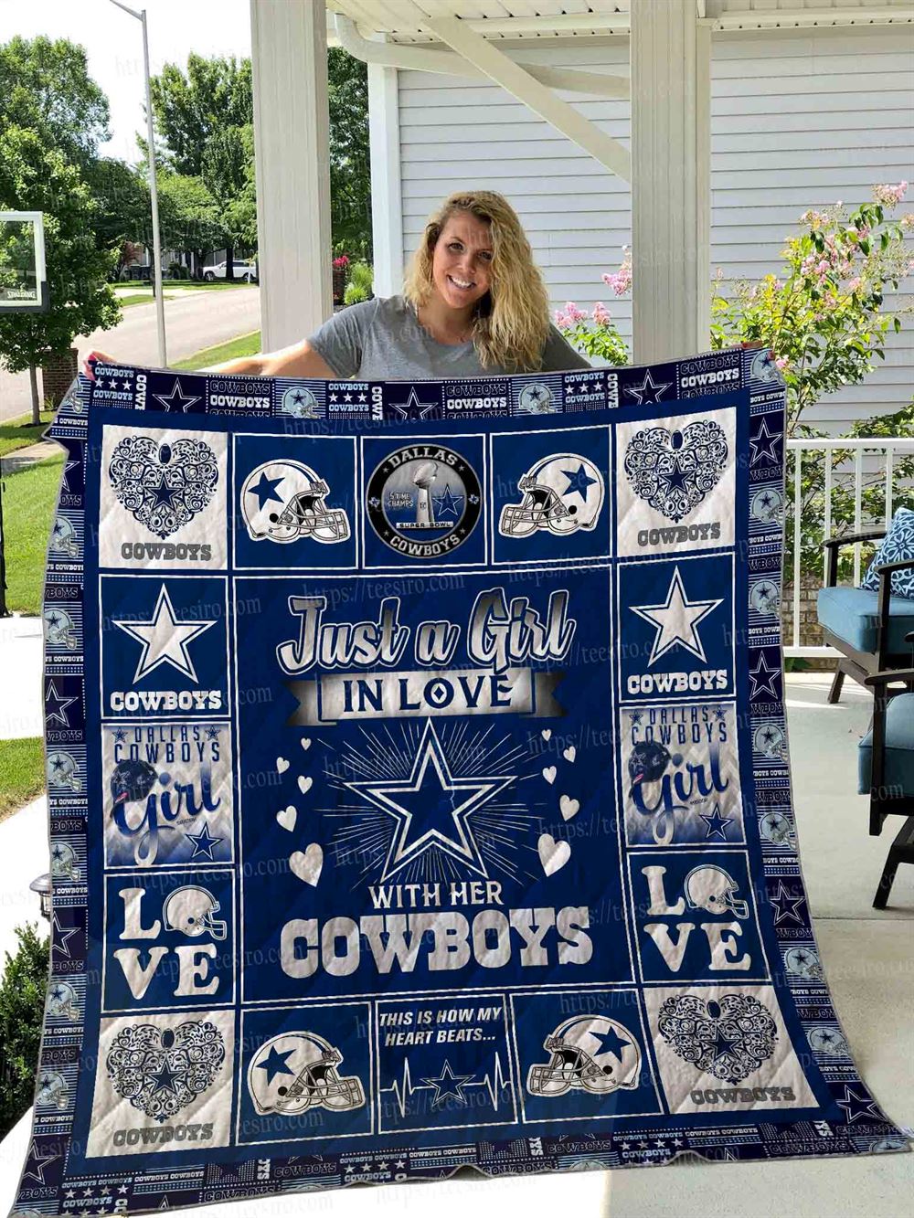 Dallas Cowboy Girl Quilt Blanket 01