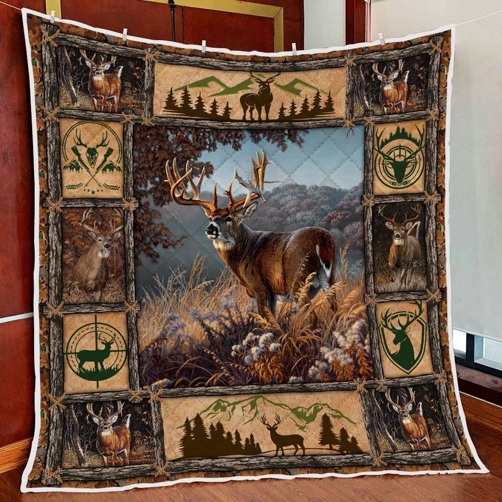 Deer Hunting Quilt Blanket