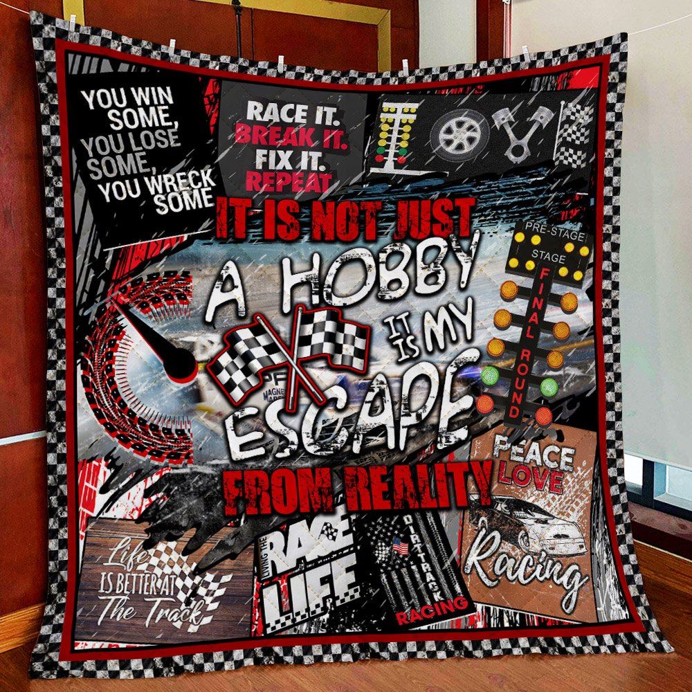 Dirt Track Racing Quilt Blanket