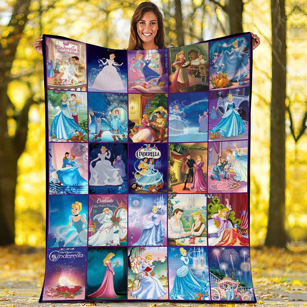 Disney Cinderella Princess Fleece Blanket Disney Cinderella Throw Blanket For Bed Couch Sofa Christmas Gifts