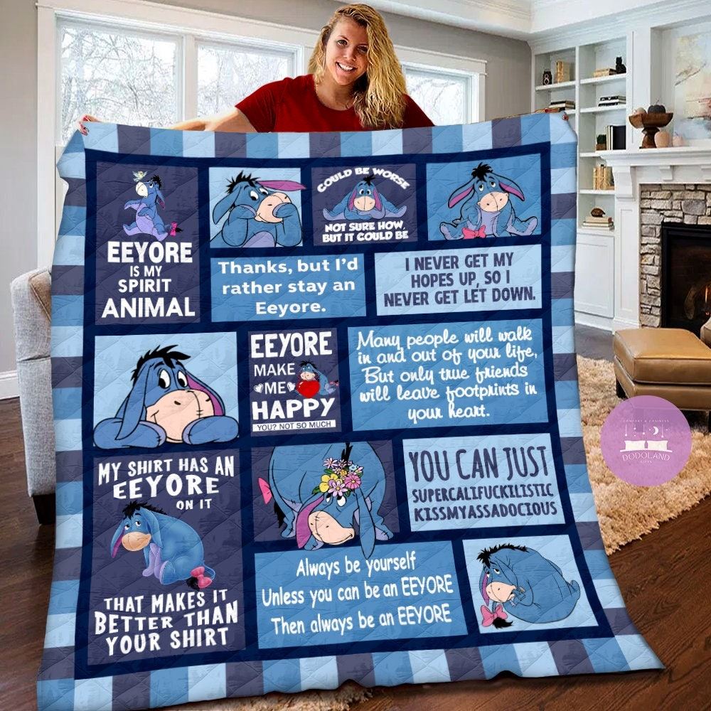 Disney Eeyore Quilt Winnie The Pooh Eeyore Fleece Blanket Winnie Pooh Eeyore Birthday Gifts Eeyore Disney Christmas Gifts For Kids