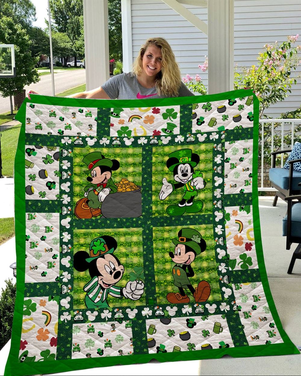 Disney Mickey Fleece Blanket Mickey St Patricks Day Blanket Mickey Shamrock Throw Blanket For Bed Couch Sofa Patrick Day Gifts