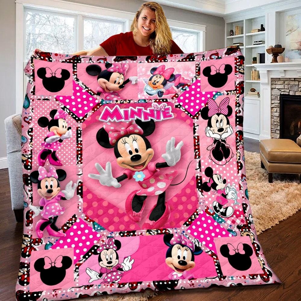 Disney Minnie Mouse Quilt Minnie Mouse Fleece Blanket Minnie Mouse Birthday Gifts Disney Christmas Gift For Kids