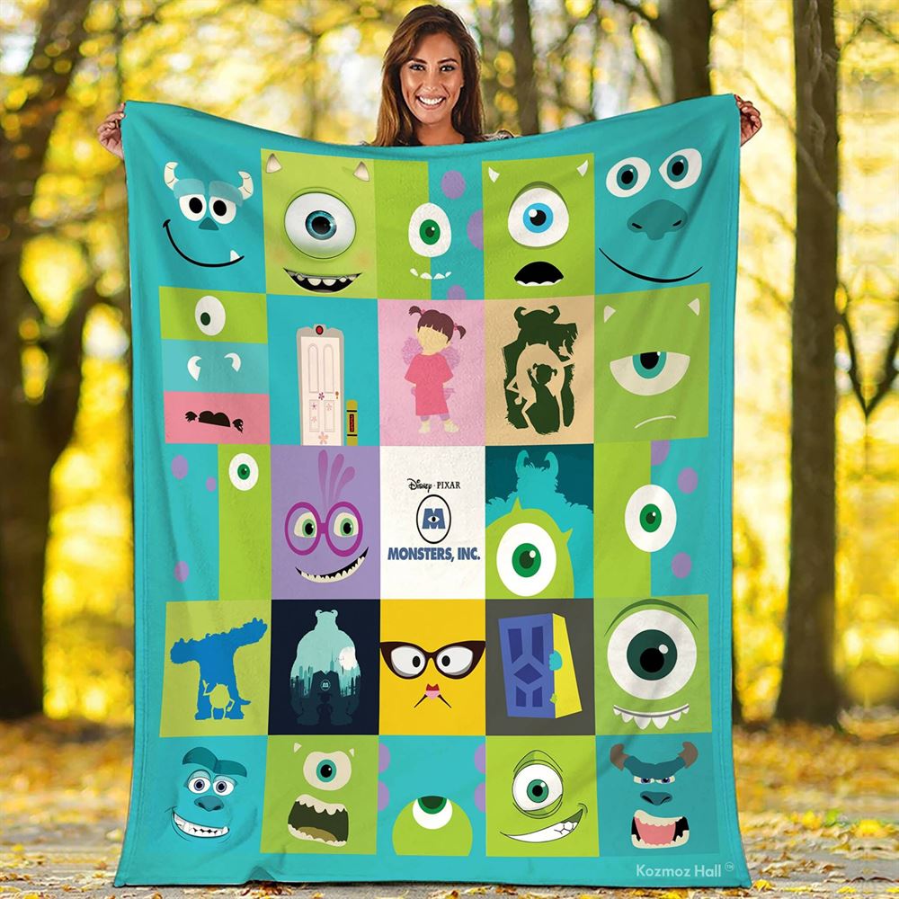 Disney Monster Inc Fleece Blanket Monster Mike Sulley Throw Blanket Disney Birthday Gift For Kids Christmas Gifts