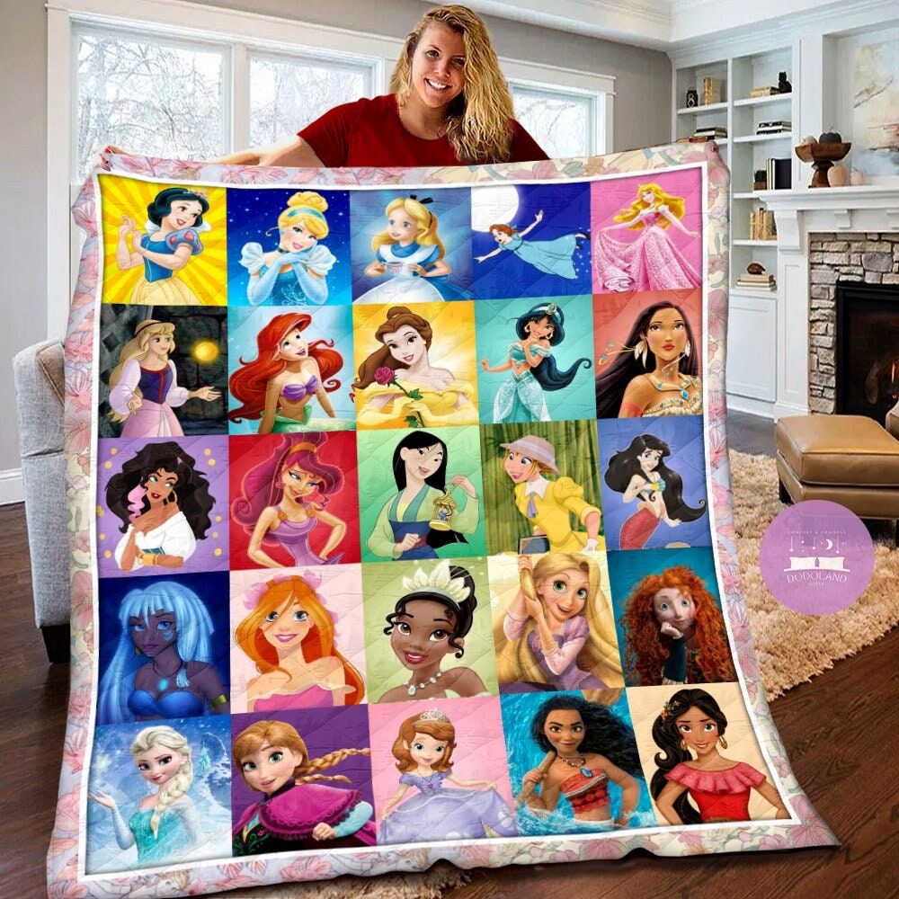 Disney Princess Quilt Disney Princess Blanket Disney Birthday Theme Party Disney Movies Christmas Gifts For Kids