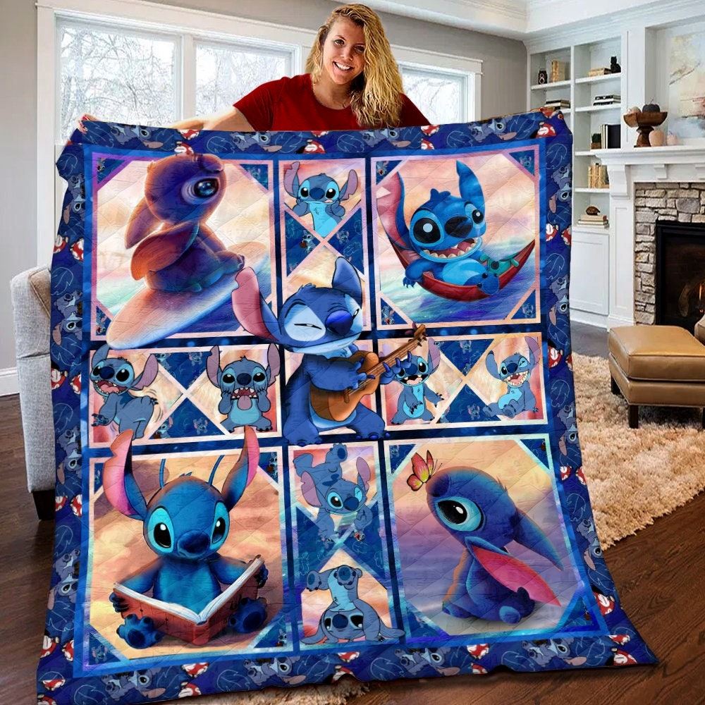 Disney Stitch Quilt Disney Lilo And Stitch Blanket Disney Stitch Birthday Gifts Disney Stitch Christmas Gifts For Kids Xpnpj