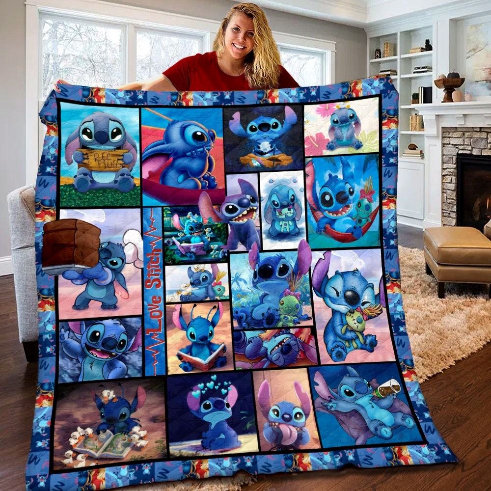 Disney Stitch Quilt Disney Lilo And Stitch Blanket Disney Stitch Birthday Gifts Disney Stitch Christmas Gifts For Kids