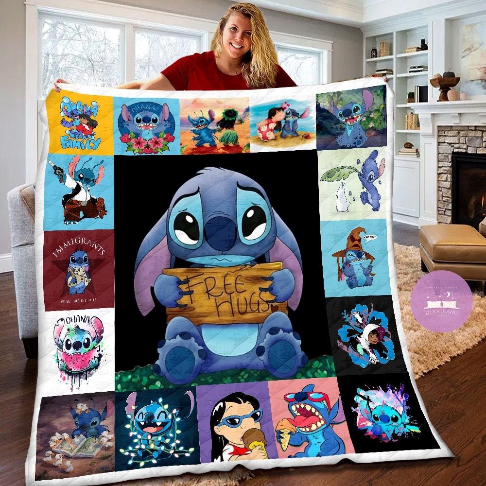 Disney Stitch Quilt Disney Lilo And Stitch Blanket Disney Stitch Birthday Theme Party Disney Stitch Christmas Gifts For Kids