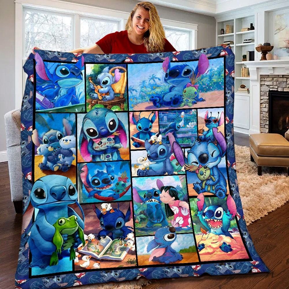 Disney Stitch Quilt Disney Lilo And Stitch Fleece Blanket Stitch Birthday Theme Party Lilo And Stitch Disney Christmas Gifts For Kids