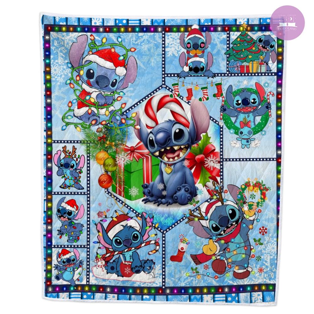 Disney Stitch Quilt Lilo And Stitch Christmas Blanket Disney Stitch Christmas Gift For Toddlers Disney Stitch Christmas Gifts For Kids