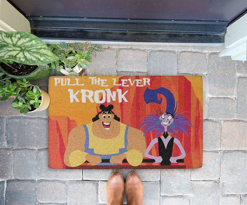 Disney The Emperors New Groove Doormat Pull Lever The Kronk Doormat Kronks New Groove Kronk Yzma Welcome Mat Housewarming Gift