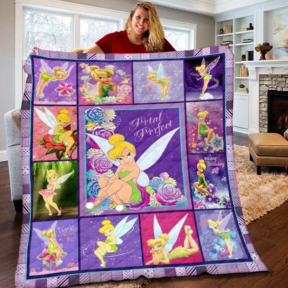 Disney Tinkerbell Quilt Tinkerbell Fleece Blanket Tinkerbell Birthday Theme Disney Tinkerbell Christmas Gift For Kids