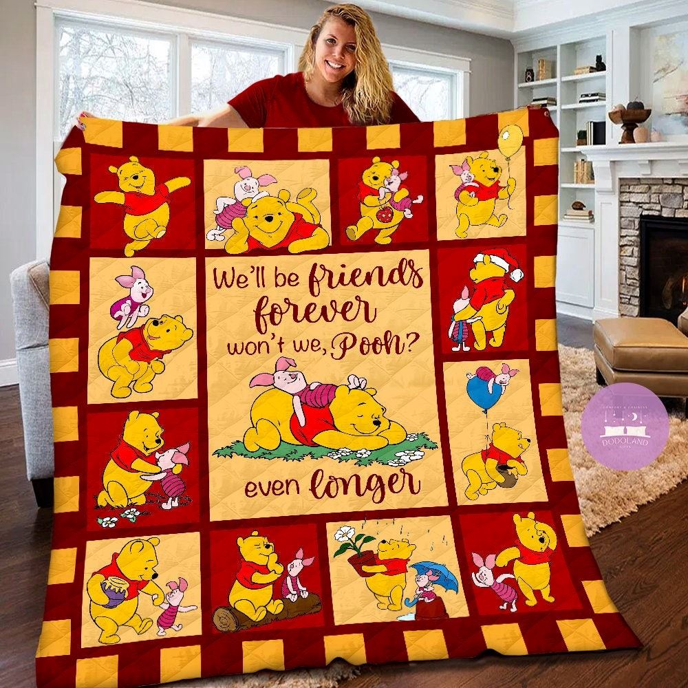 Disney Winnie Pooh Piglet Quilt Winnie The Pooh Piglet Blanket Disney Pooh Piglet Birthday Gifts Pooh Bear Piglet Christmas Gifts