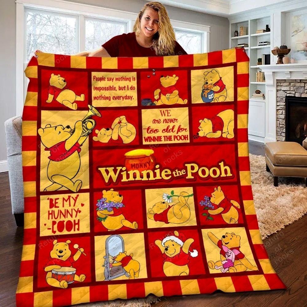 Disney Winnie The Pooh Quilt Winnie The Pooh Blanket Disney Winnie Pooh Birthday Gifts Disney Pooh Bear Christmas Gift For Kids