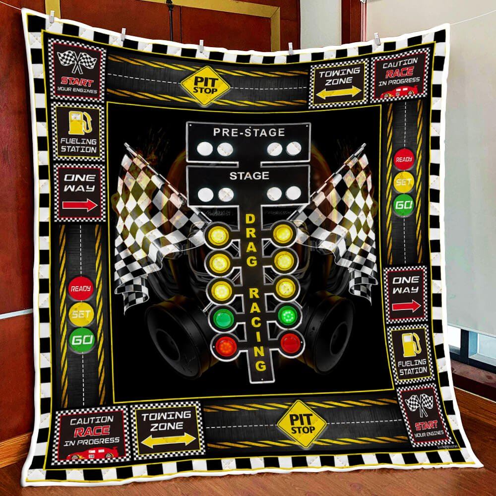 Drag Racing Quilt Blanket