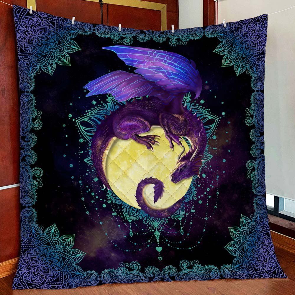 Dragon Of The Moon Quilt Blanket