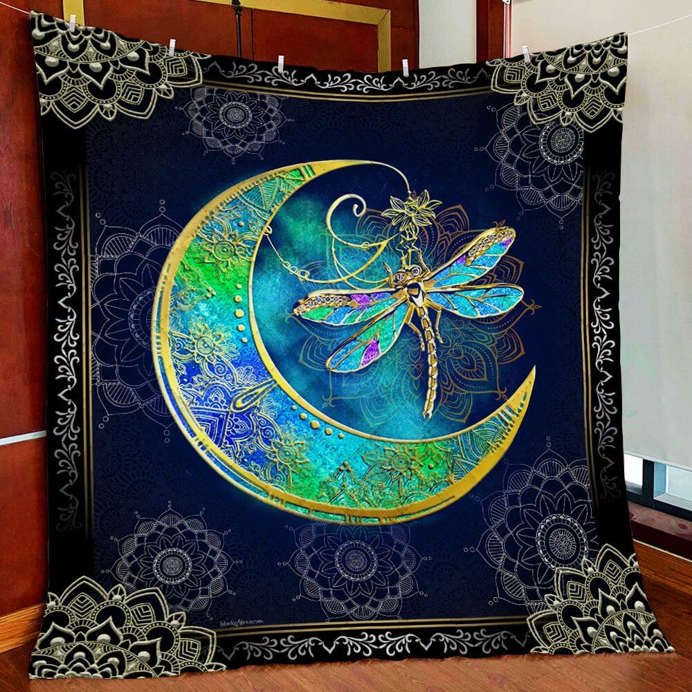 Dragonfly Moon Quilt Blanket Psl75q