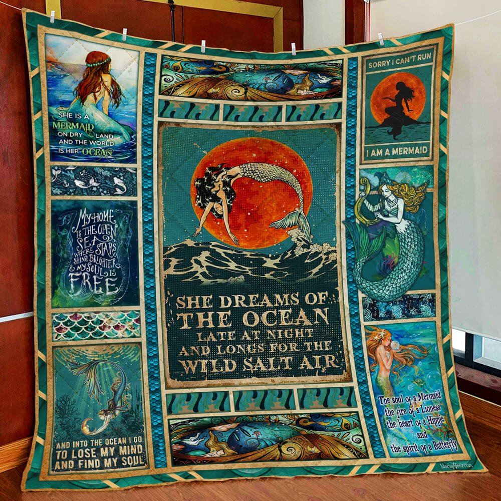 Dream About The Ocean Mermaid Quilt Blanket--xgjxr