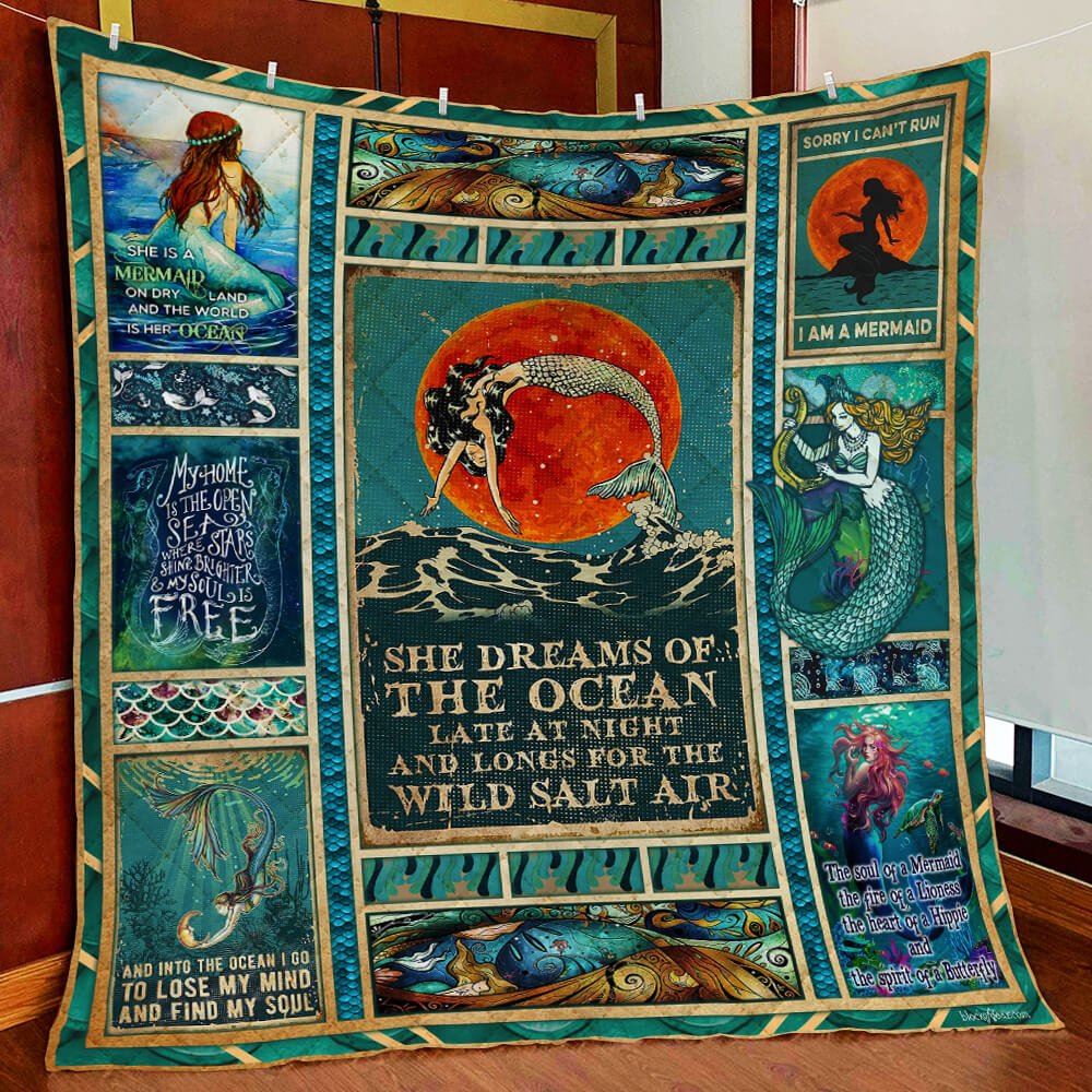 Dream About The Ocean Mermaid Quilt Blanket